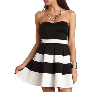 Black and White Strapless Dress!